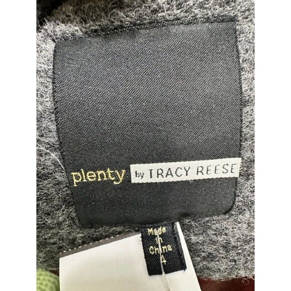 Anthropologie by Tracy Reese Gray Color block Wool Blend Asymmetrical Zip Coat 4 - Picture 10 of 12